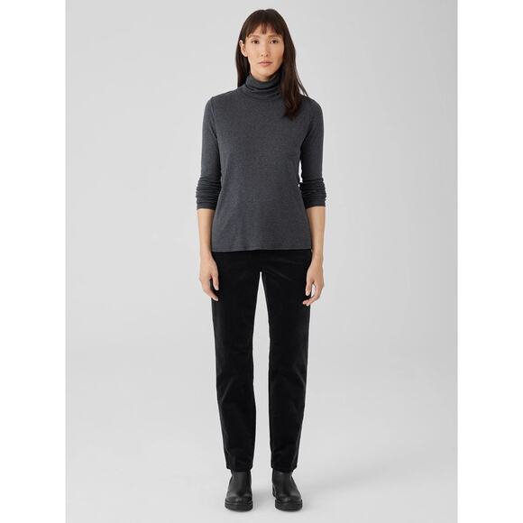Eileen fisher Black Organic Cotton Stretch Velveteen Pant size SP - Picture 1 of 16